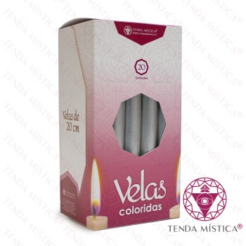 Velas 20cm Prateadas