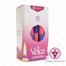 Velas 20cm Rosas & Azuis