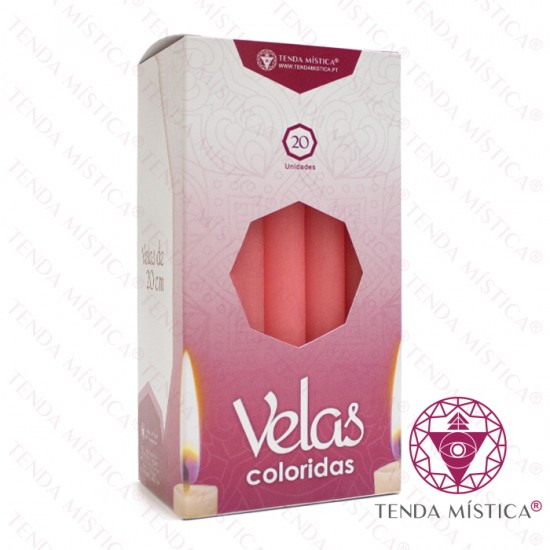 Velas 20cm Rosas