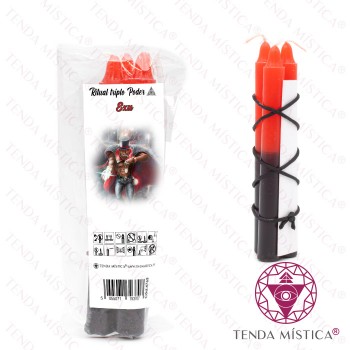 Vela Ritual Triplo Poder - Exu
